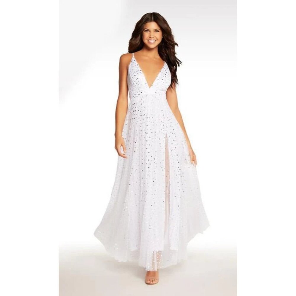 Alyce Paris White Sequin Dress